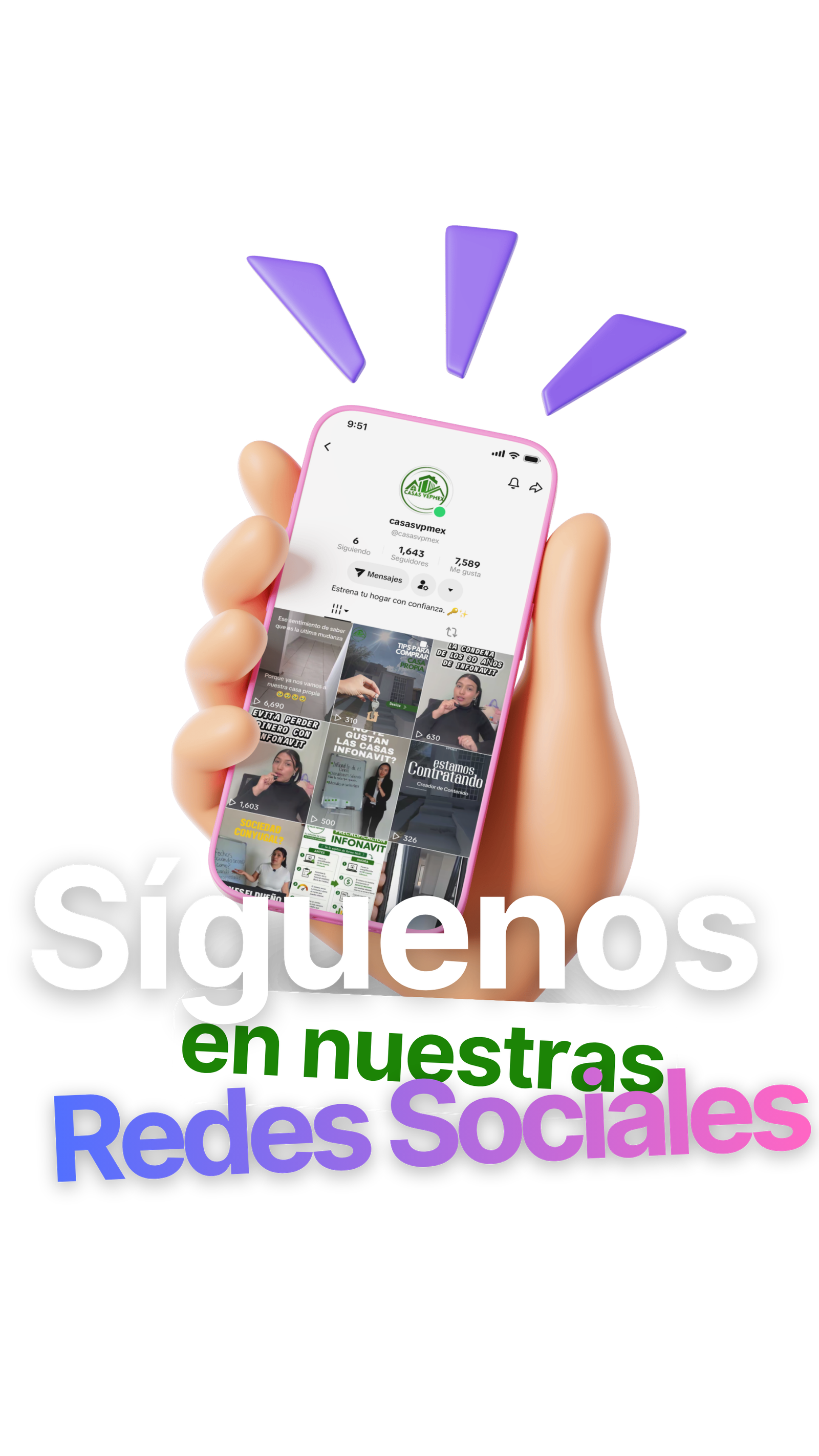 Síguenos en redes sociales CASAS VPMEX